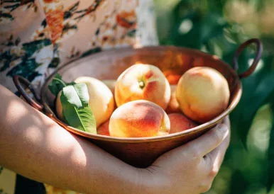 peach in a bowl