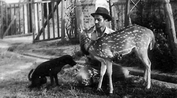 man with a deer